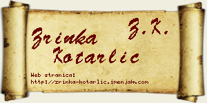 Zrinka Kotarlić vizit kartica